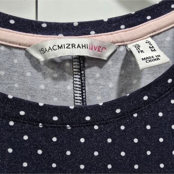 Isaac Mizrahi Live! Navy Blue Polka Dot Dress with Pockets – Size S - Picture 2 of 9